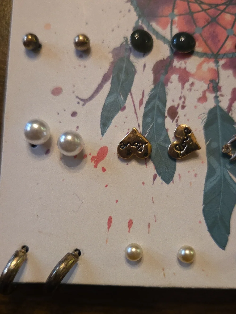20 Prs Mixed Stud Earring Set - Vtg Gold And Silver Enamel Cz Variety Vtg
